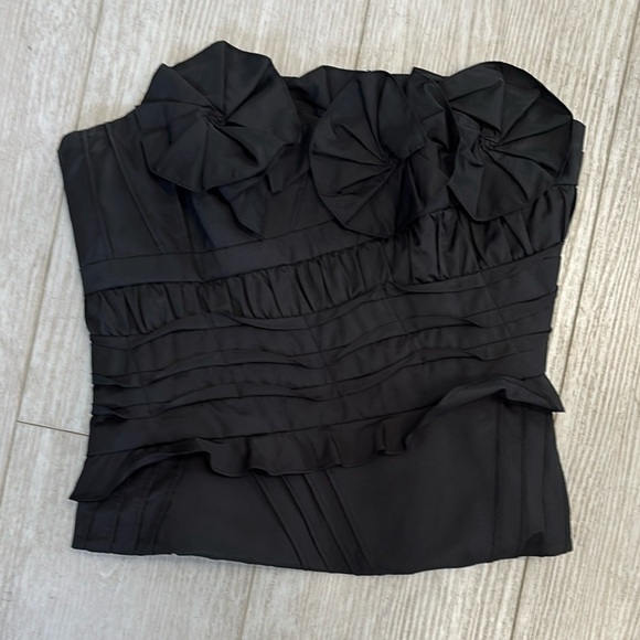 BcbgMaxAzria Corset Floral Strapless Top in black size XXS - Picture 10 of 10